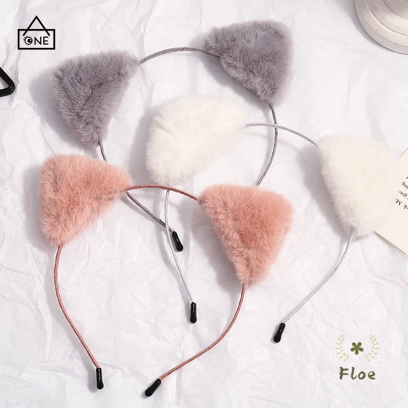 COD❤Korea Cute Cat Telinga Rambut Band Cuci Wajah Ikat Kepala Sederhana Tekan Rambut Klip Hiasan A one