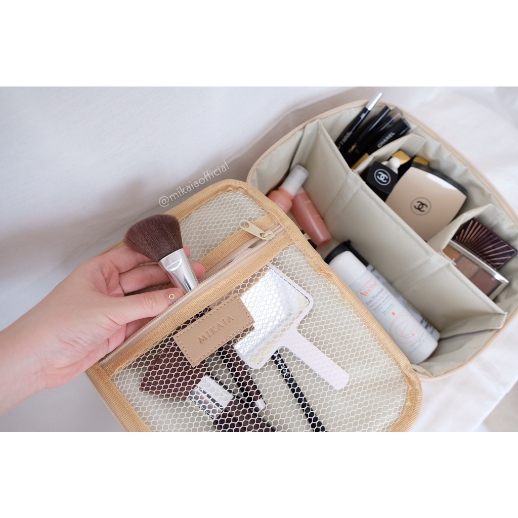 MIKAIA - SADA Leather Cosmetic Case / Travel Cosmetic Bag - Vanity Case Tas Makeup Tas Kosmetik Travel Organizer Beauty Case