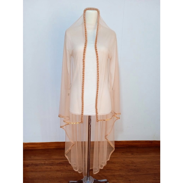 Slayer veil pengantin/kerudung pengantin/hijab pengantin elegan/Veil pengantin/jilbab pengantin MOCCA