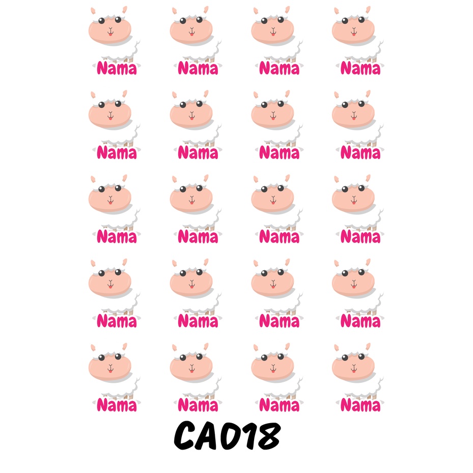

Sticker Nama Cutting Label Waterproof Tahan Air Sheep (CA018)