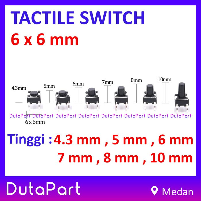 Tactile Switch Push Button 6x6x4.3 mm 6x6 x 4.3mm PCB Mount Mini Micro