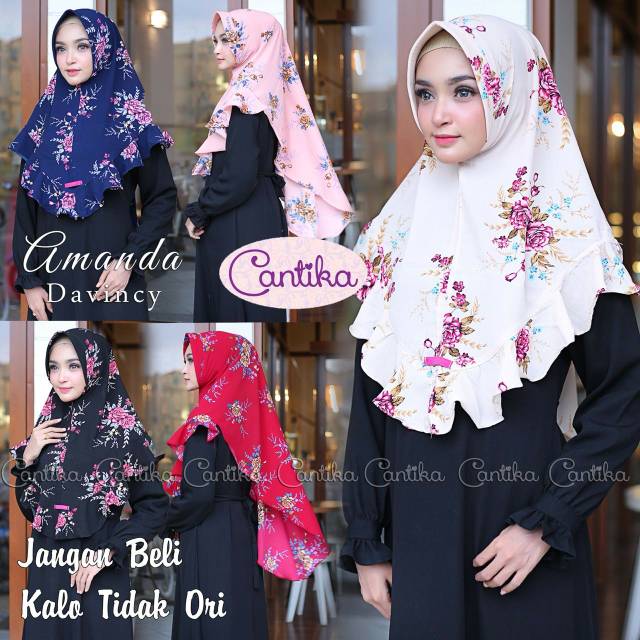 KHIMAR AMANDA DAVINCI. JILBAB CANTIKA. KERUDUNG PET ANTEM. KIMAR PINGUIN