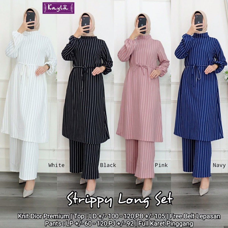 SETELAN KNIT DIOR STRIPPY LONG SET BY KAYLA