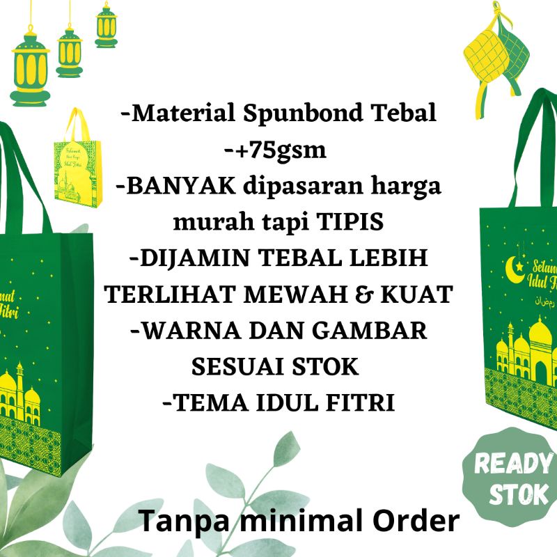 Tas Parsel Godiebag IDUL FITRI Goodibag Spunbon Bag Kain Goodie bag Goodie bag Tas Parcel Lebaran Idul Fitri