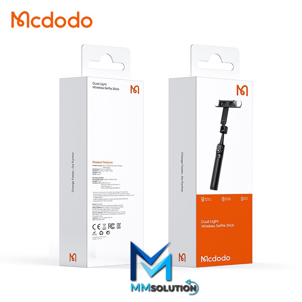 MCDODO Tongsis Tongkat Stick Selfie Tripod Remote Bluetooth Wireles