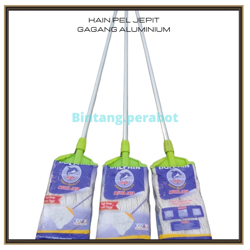 Set Alat Pel Lantai Jepit Gagang Aluminium / Kain Pel Lantai Set Dengan Gagang Aluminium / Kain Pel 