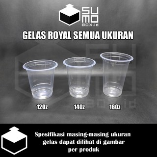 Gelas plastik bening ROYAL 12Oz, 14Oz ,16Oz [ECERAN] / plastik cup pp bening polos jus pop ice buah