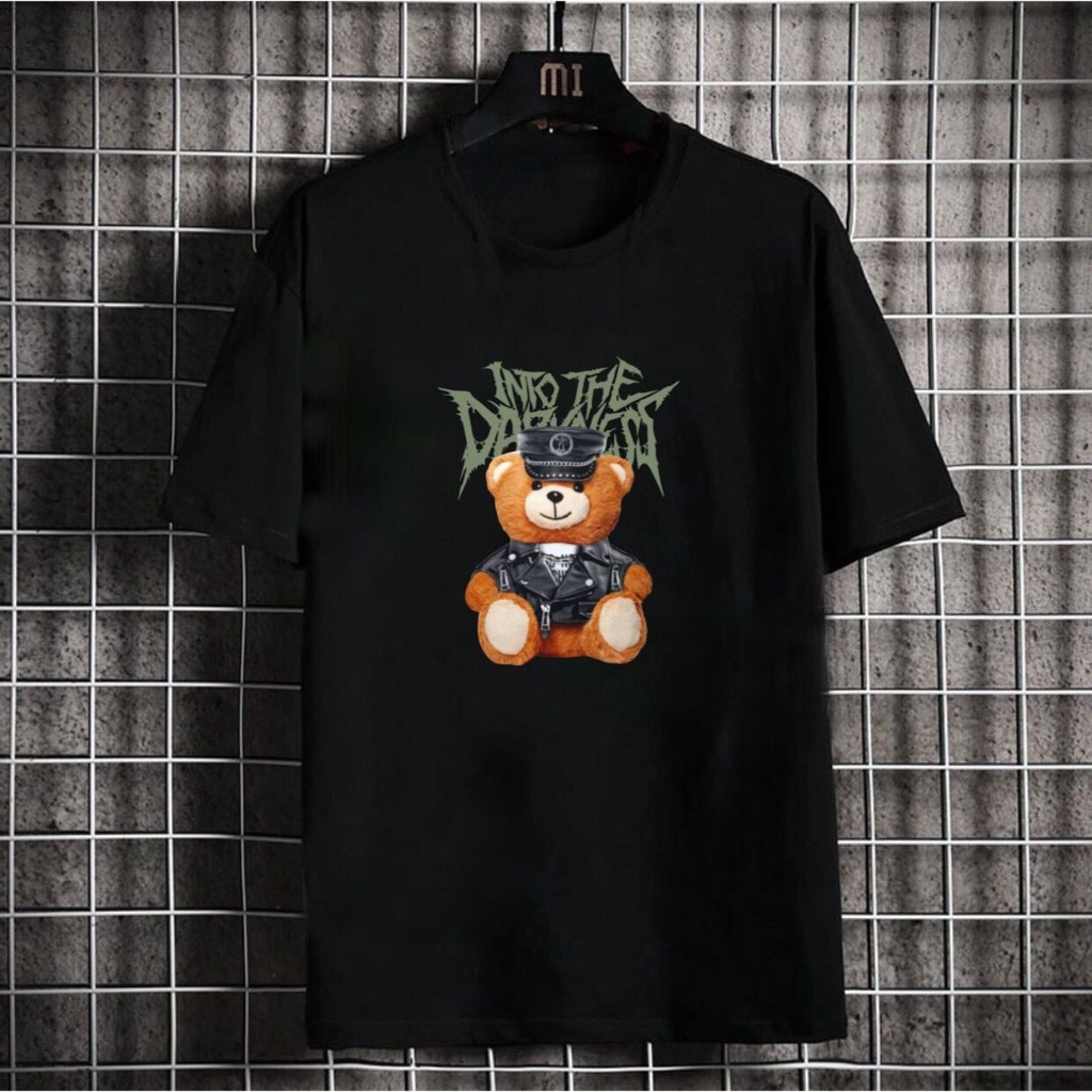 IN.BISA COD/JHOSE/BAJU KAOS BEAR HITAM/BAJU LENGAN PENDEK/BAJU TERBARU/BAJU KEREN/UNISEX