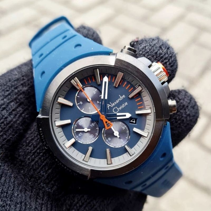 Jam Tangan Alexandre Christie Ac 6566 Mc Rubber Original