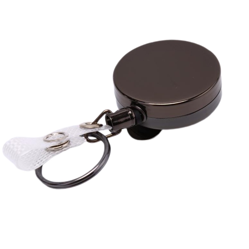 1pc Gantungan Kunci Holder Kartu Namaid Card Retractable Bahan Metal