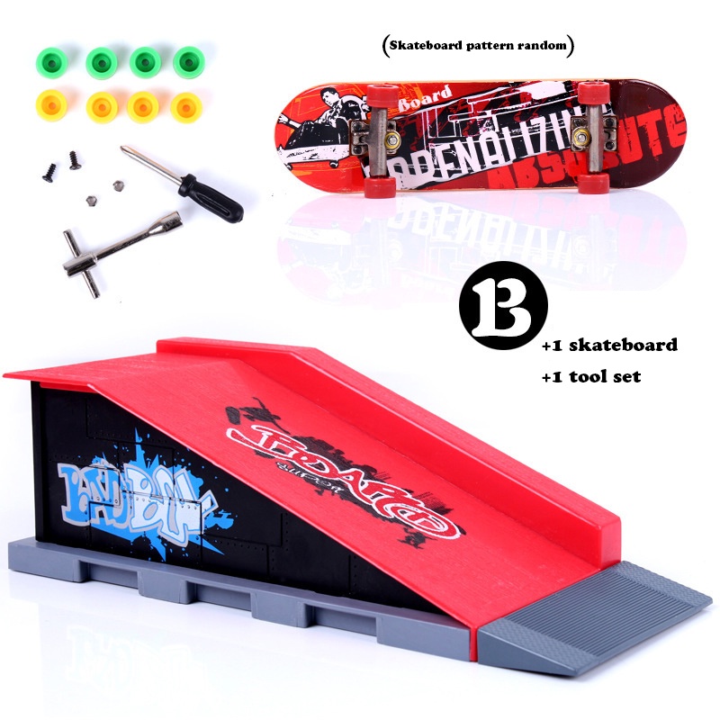 Set Mainan Skateboard Jari + Landasan Taman Untuk Anak