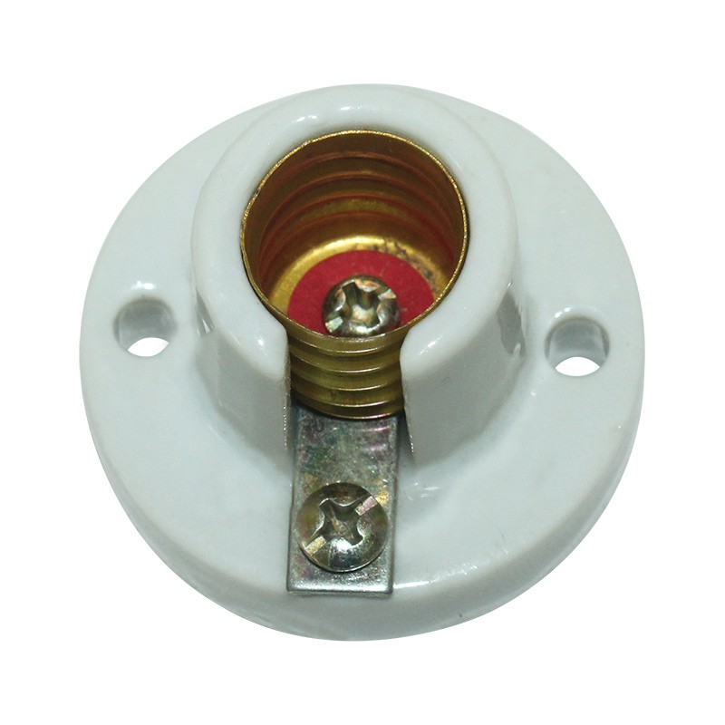 EELIC FIG-E14 1 PCS FITTING LAMPU E-14 KAP LAMPU E-14 BAHAN KERAMIK DRAT TERBUAT DARI KUNINGAN