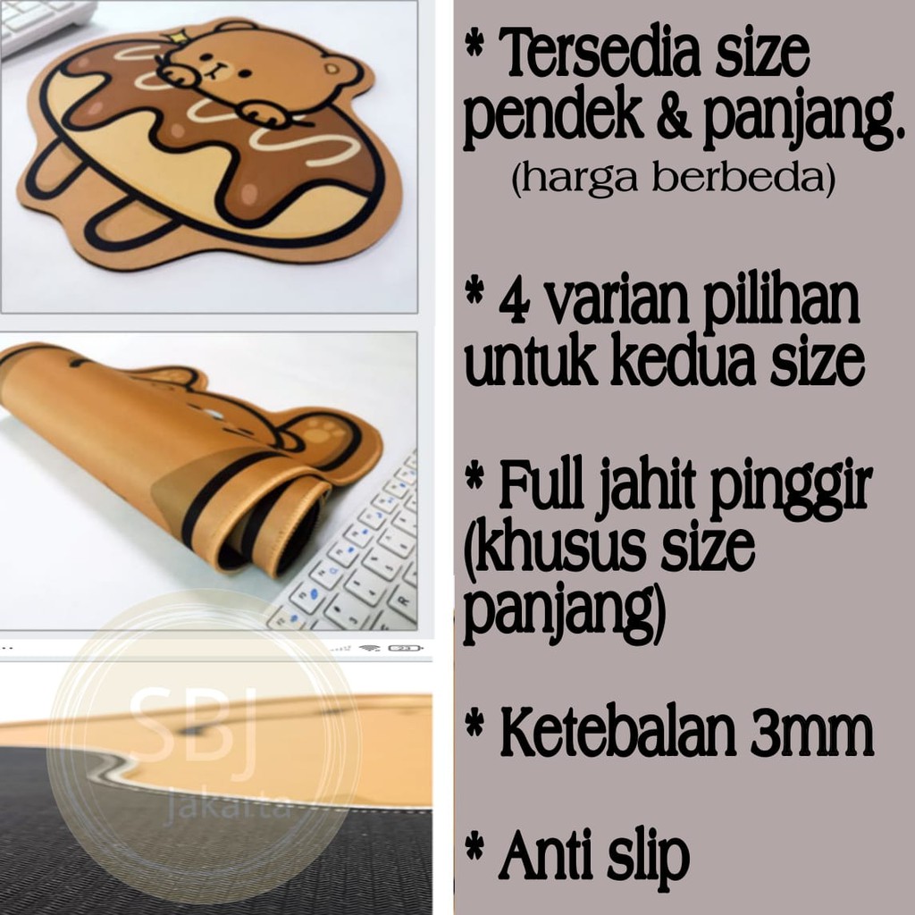 Mouse Pad Korea Premium Tebal kualitas Top Anti Slip Motif Kartun SB02 Large Size mousepad