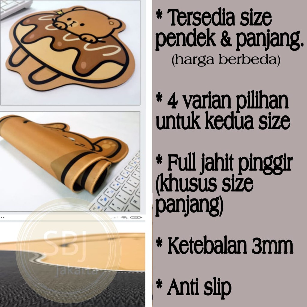 Mouse Pad Korea Premium Tebal kualitas Top Anti Slip Motif Kartun SB02 Large Size