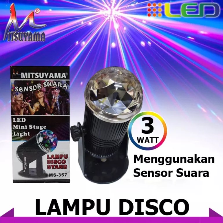 Lampu Disco Stand LED Mini Stage Light Mitsuyama MS-357 Sensor Suara