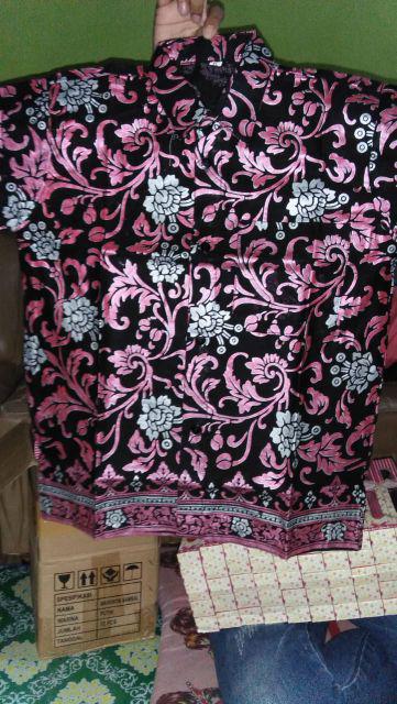 Couple Ayah Anak Batik Prada Pink