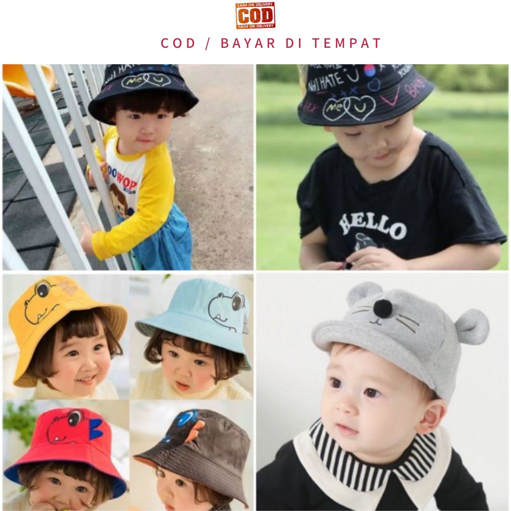 TOPI BUCKET BADAS DINO ANAK BAYI KUCING TERMURAH