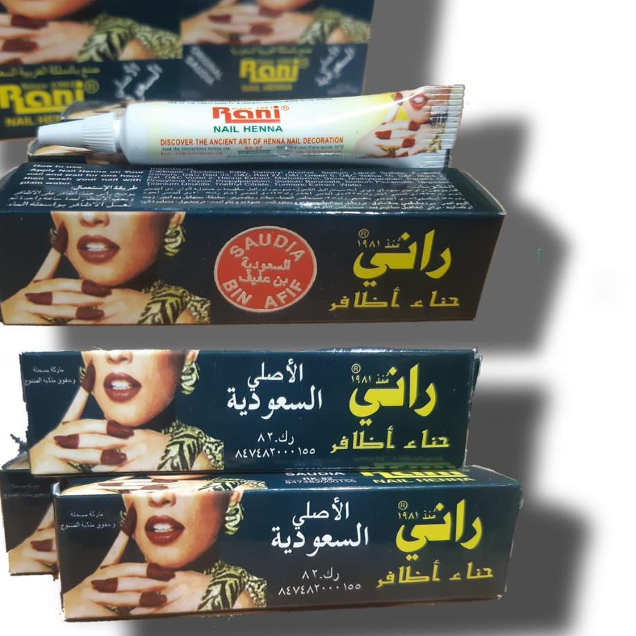 ☪ Rani Nail Henna 1 Lusin isi 12pcs Pacar Kuku Arab Rani Nail Hena Original Saudi Henna kuku pewarna