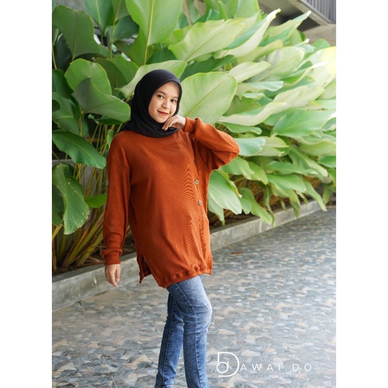 RANU SWEATER WANITA TOP ATASAN POLOS SIMPEL RIB KNIT BASIC PREMIUM KEKINIAN TURTLENECK OVERSIZE