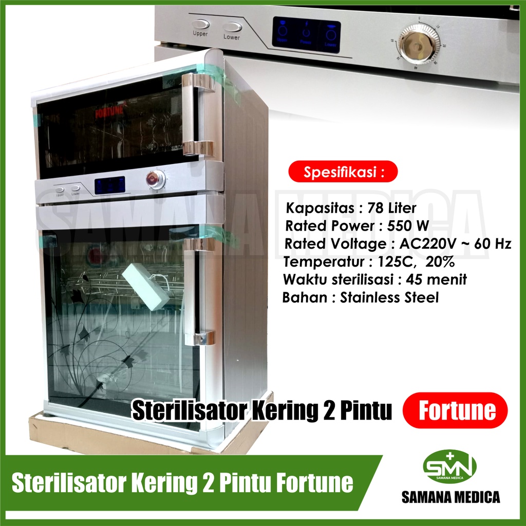 KHUSUS GOJEK INSTAN Alat Sterilizer Fortune Sterilisator Kering 2 Pintu STERIL ALAT MEDIS BEDAH