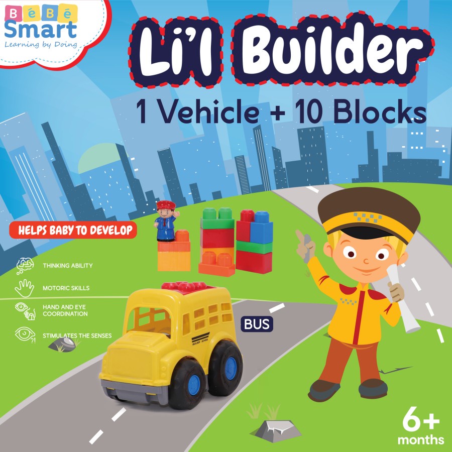 MAI577 BEBE SMART MAINAN LIL BUILDER 1 VEHYCLE+ 10 BLOCKS