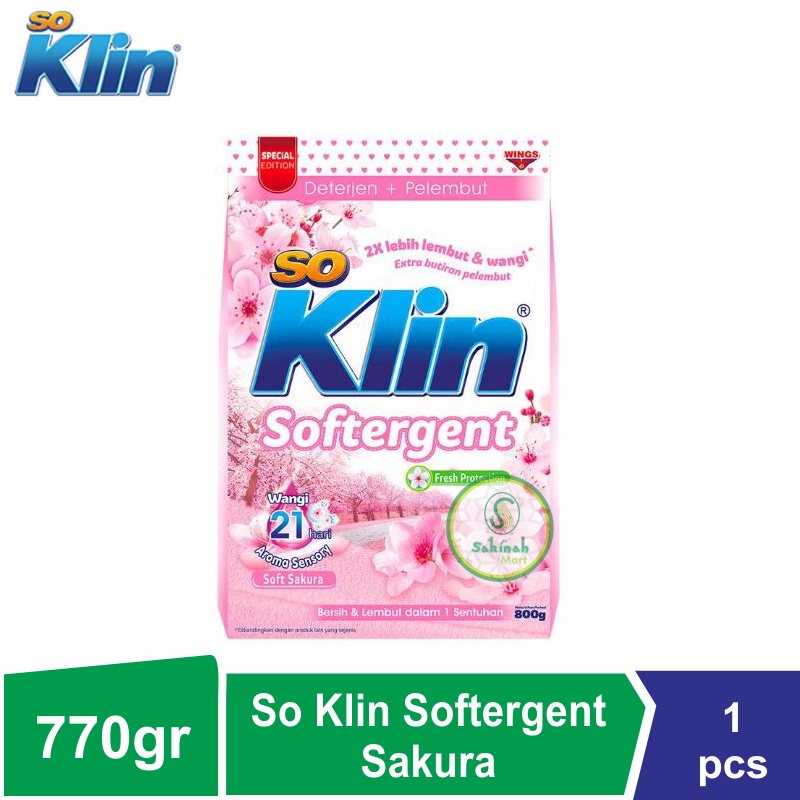 So Klin Softergent Sakura 770Gr - Detergen Bubuk