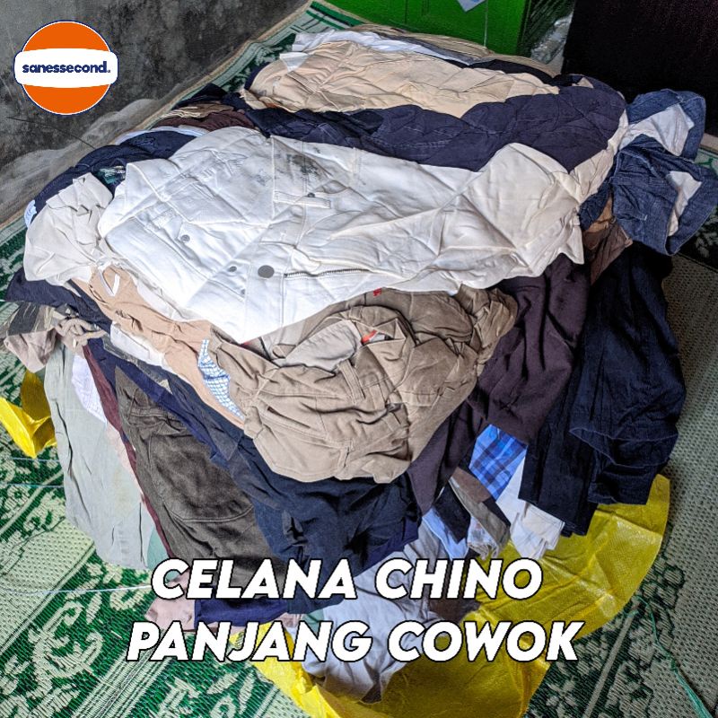 PAKET BORONGAN CELANA CHINO PANJANG COWOK SECOND BRANDED ORIGINAL