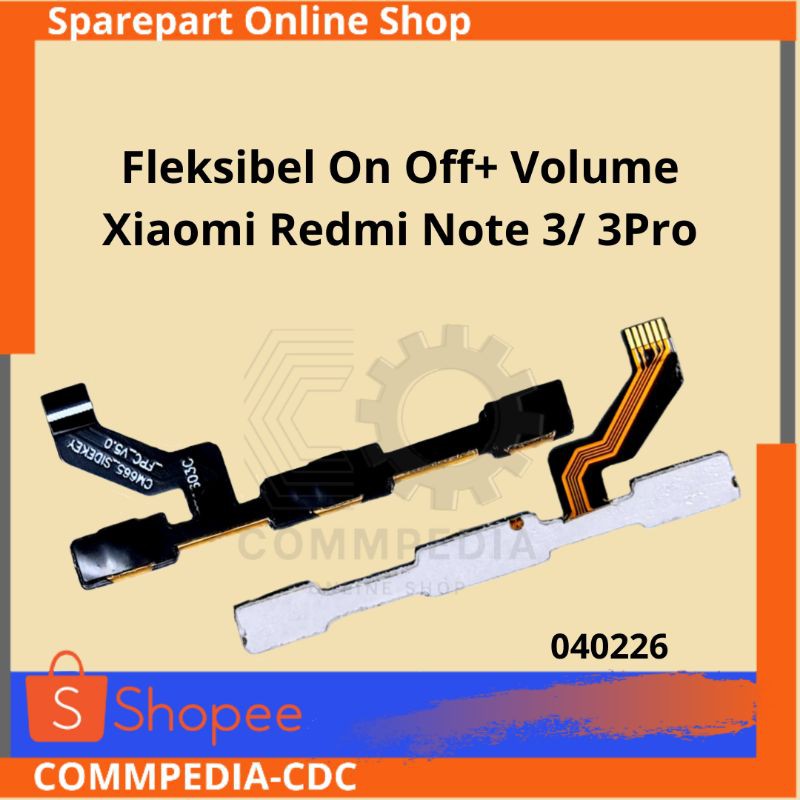 Fleksibel On Off+Vol Xiaomi Redmi Note 3/3pro