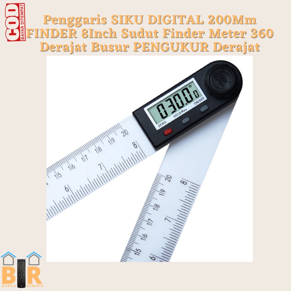 Penggaris SIKU DIGITAL 200Mm FINDER 8Inch Sudut Finder Meter 360 Derajat Busur PENGUKUR Derajat