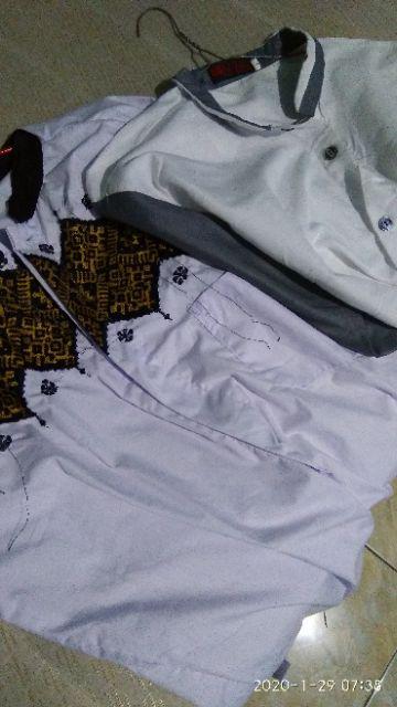 Kemeja Batik Lengan Pendek 021 Risna Batik Hrb026 Hem Batik Murah Seno Sogan Bakung Padi Manggar