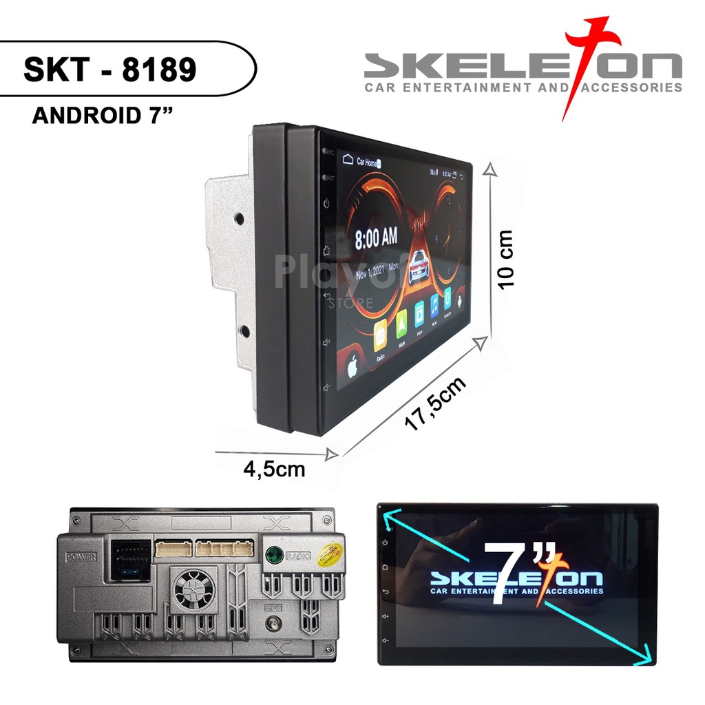 Voice Command Head Unit Android 7 inch Skeleton 8189 MirrorLink Bluetooth GPS