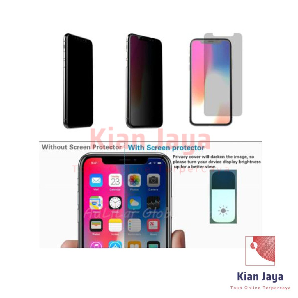 Tempered Glass Oppoo A52 Anti Spy Privacy Peep Screen Protector Full Glass Antispy Anti Gores Kaca