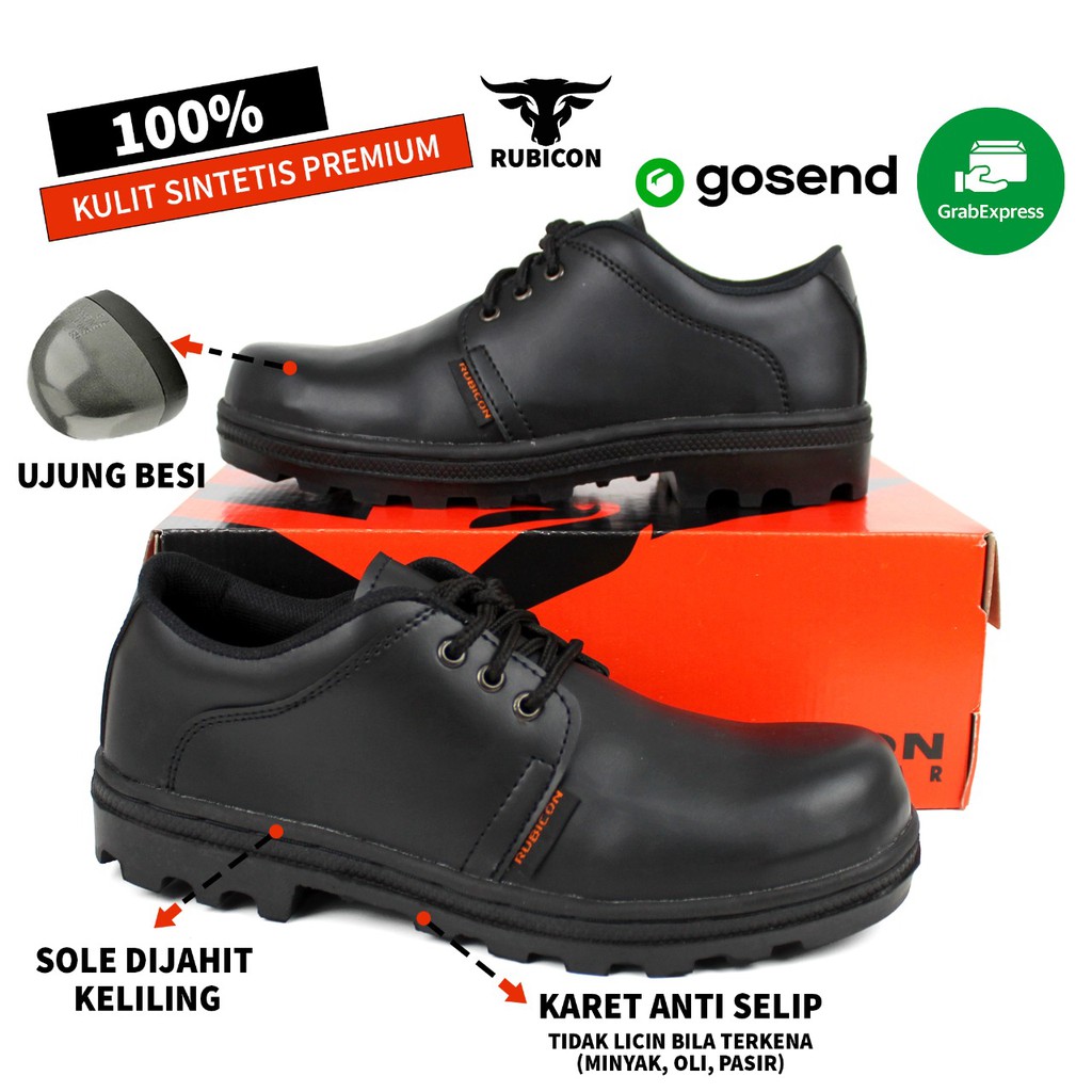 SEPATU SAFETY BOOTS PRIA SAFETY SHOES COWOK TOURING TRACKING UJUNG BESI KERJA PROYEK LAPANGAN-1