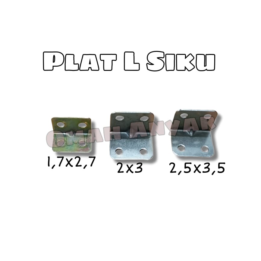 Plat Siku Ambalan L Lemari Kotak 1,7x2,7 2x3 2,5x3,5