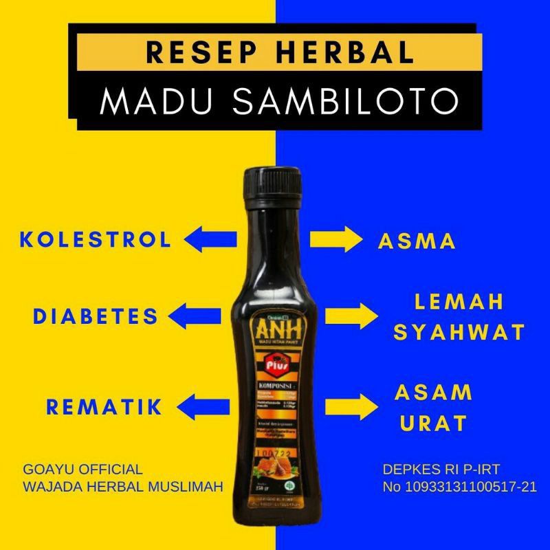 Madu Hitam Pahit Anh Asli/Madu Hitam Pahit Tyara/Madu Hitam Pahit Plus Sambiloto