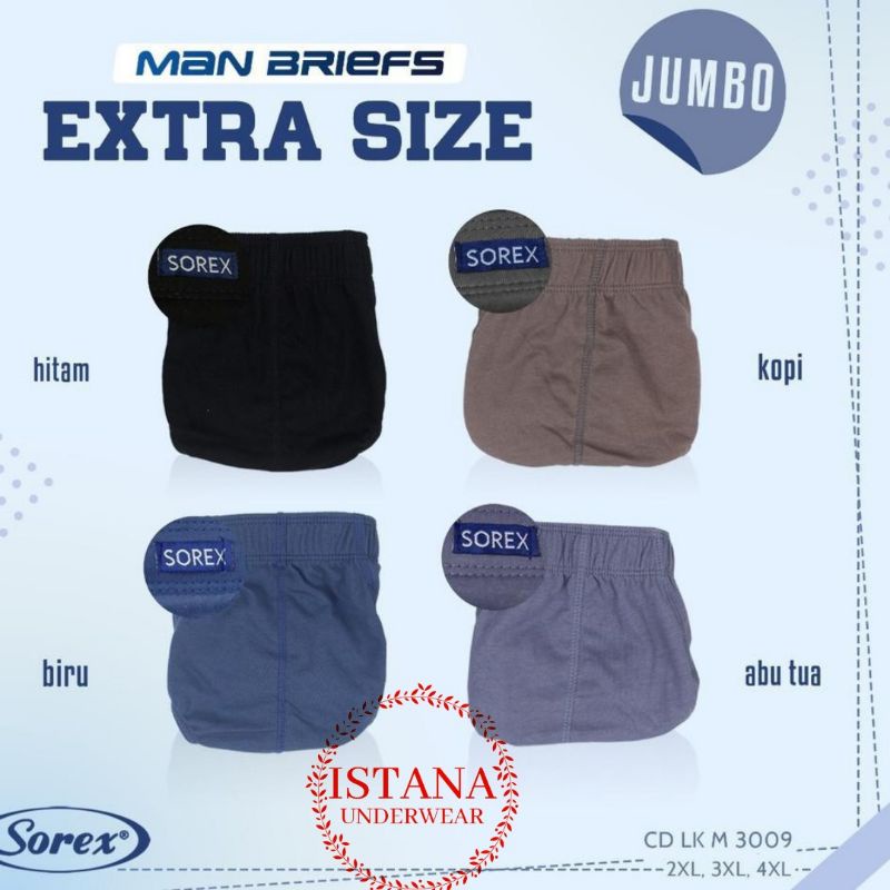 Cd celana dalam pria SOREX JUMBO bahan cotton premium menyarap keringat