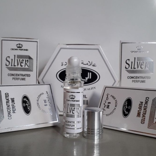 SILVER Parfum ALYAFI 6ml Minyak Wangi Roll On Non Alkohol