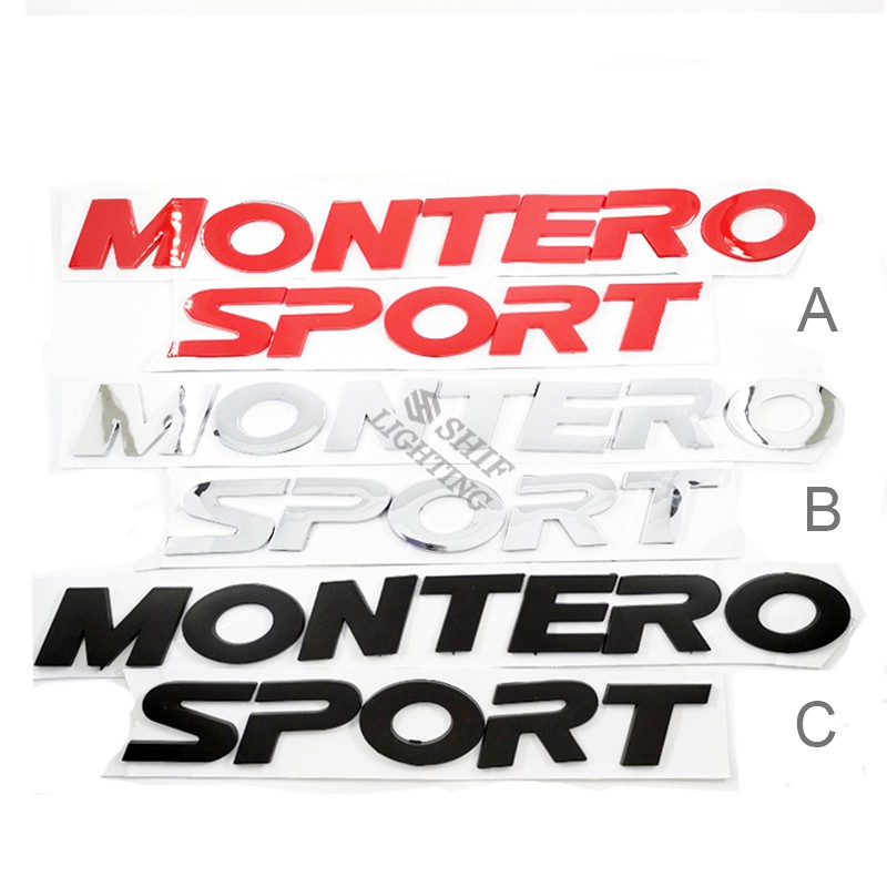 1 x ABS MONTERO SPORT Car Auto Front Hood Emblem Badge Logo Sticker Decal Nameplate For Mitsubishi