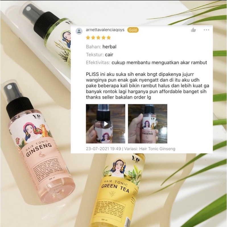 YPLOGY Hair Tonic 100ml Ginseng/Green Tea/Aloe Vera Untuk Rambut Rontok, Rambut Botak, Rambut Tipis-8