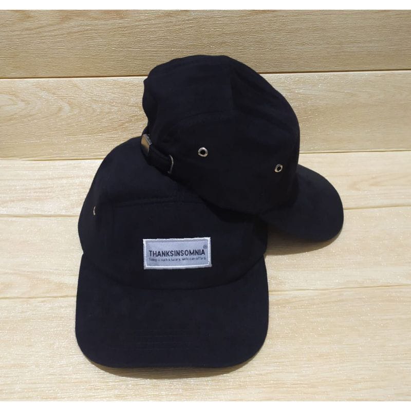 Topi 5 Panel Distro Motif Bordir Thanksinsomnia // Topi Snapback Terbaru Kekinian