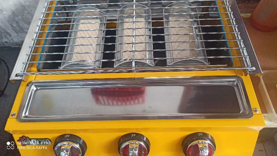 Kompor Panggang Sosis Gas Roaster 3 Tungku Omicko Promo Harga