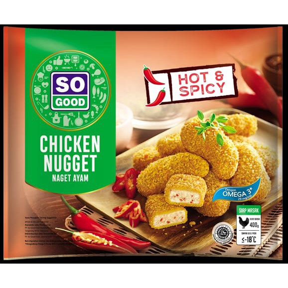 CHICKEN NUGGET ORIGINAL SO GOOD 400GR FROZEN DAGING AYAM OLAHAN BEKU INSTAN SIAP SAJI