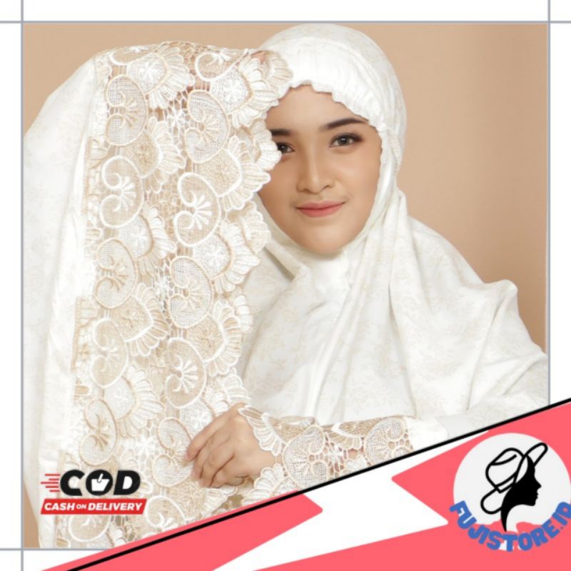 mukena putih terbaru 2024 mukena putih bahan tebal dan lembut mukena warna putih bordel  jumbo muken