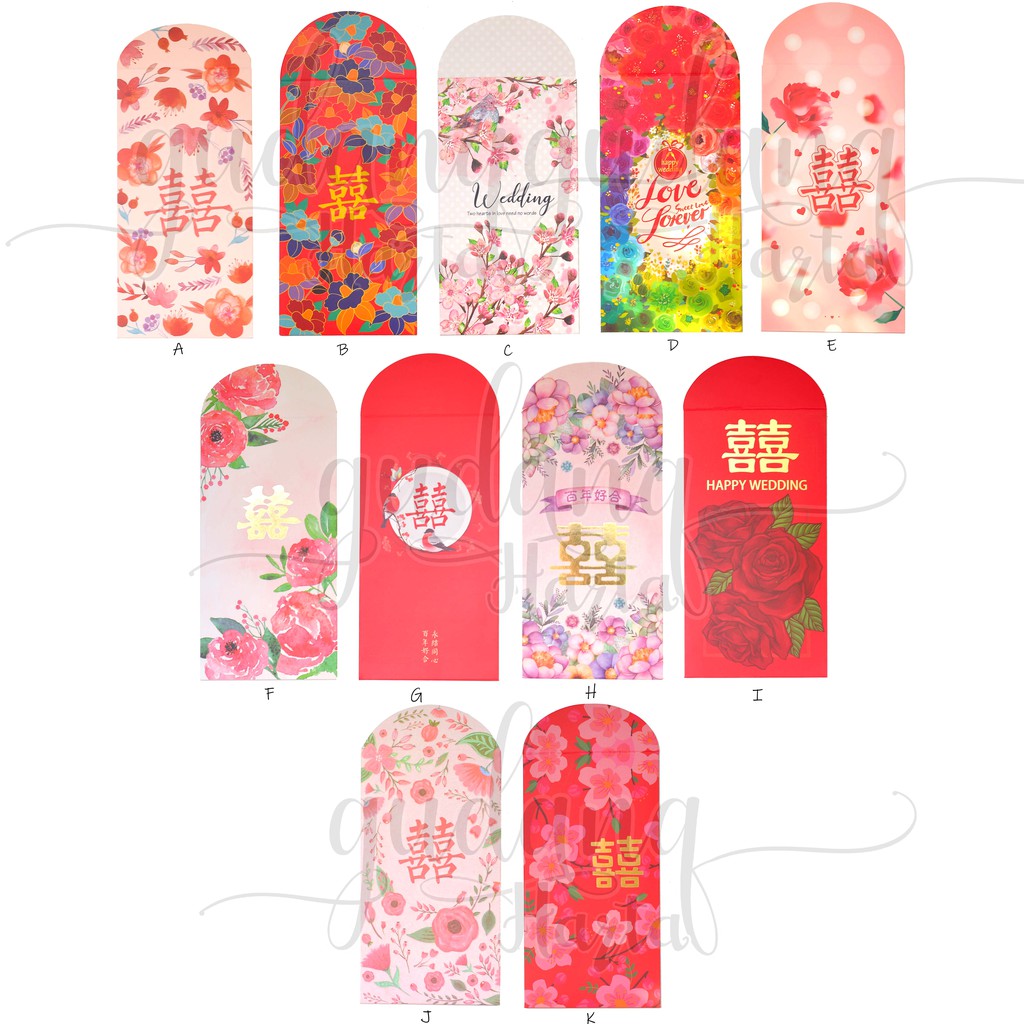 Amplop Happy Wedding Sakura Angpao Shuangxi Lucu Unik Premium GH 311357