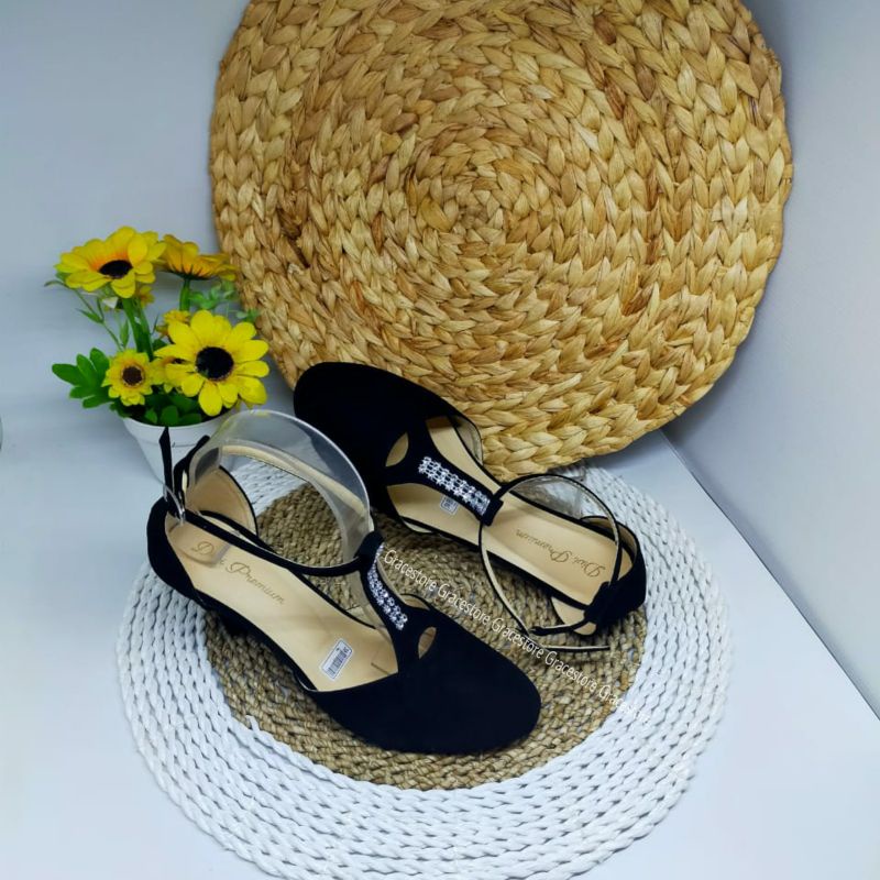 Heels wanita warna hijau warna hitam - sandal wanita korea - heels wanita hak lancip Pd334-8