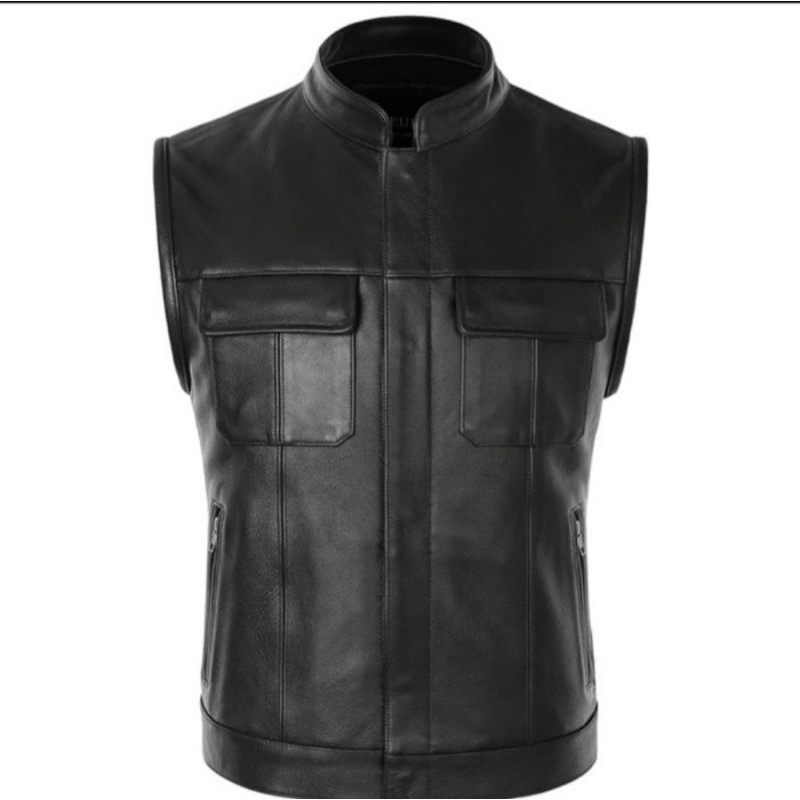 rompi kulit pria asli domba super / rompi kulit touring