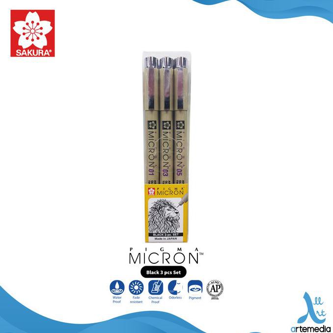 

Promo Awal tahun Drawing Pen Sakura Pigma Micron Black Set 3 Big Sale