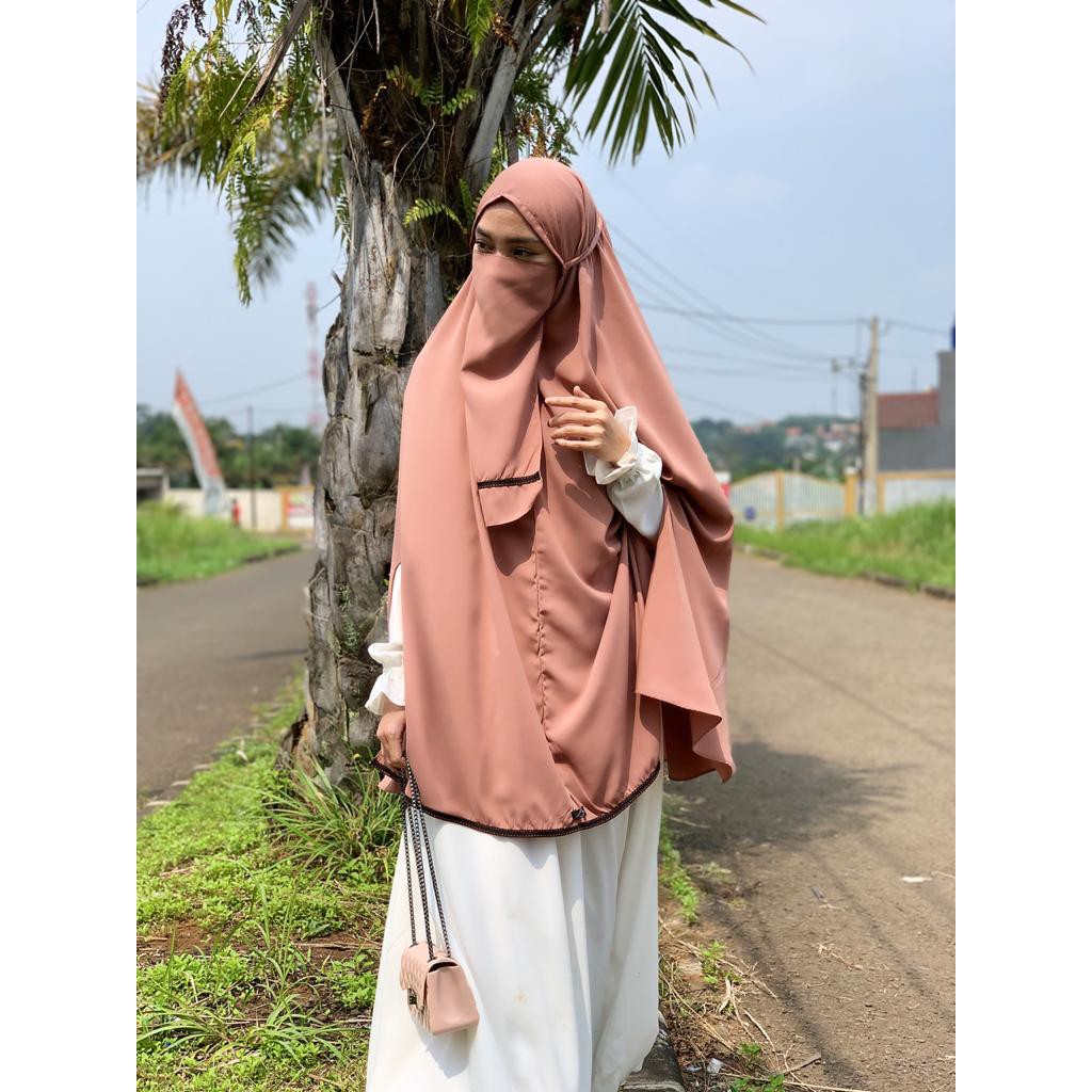 Khimar instan jihan / Hijab Instan Jumbo + Cadar