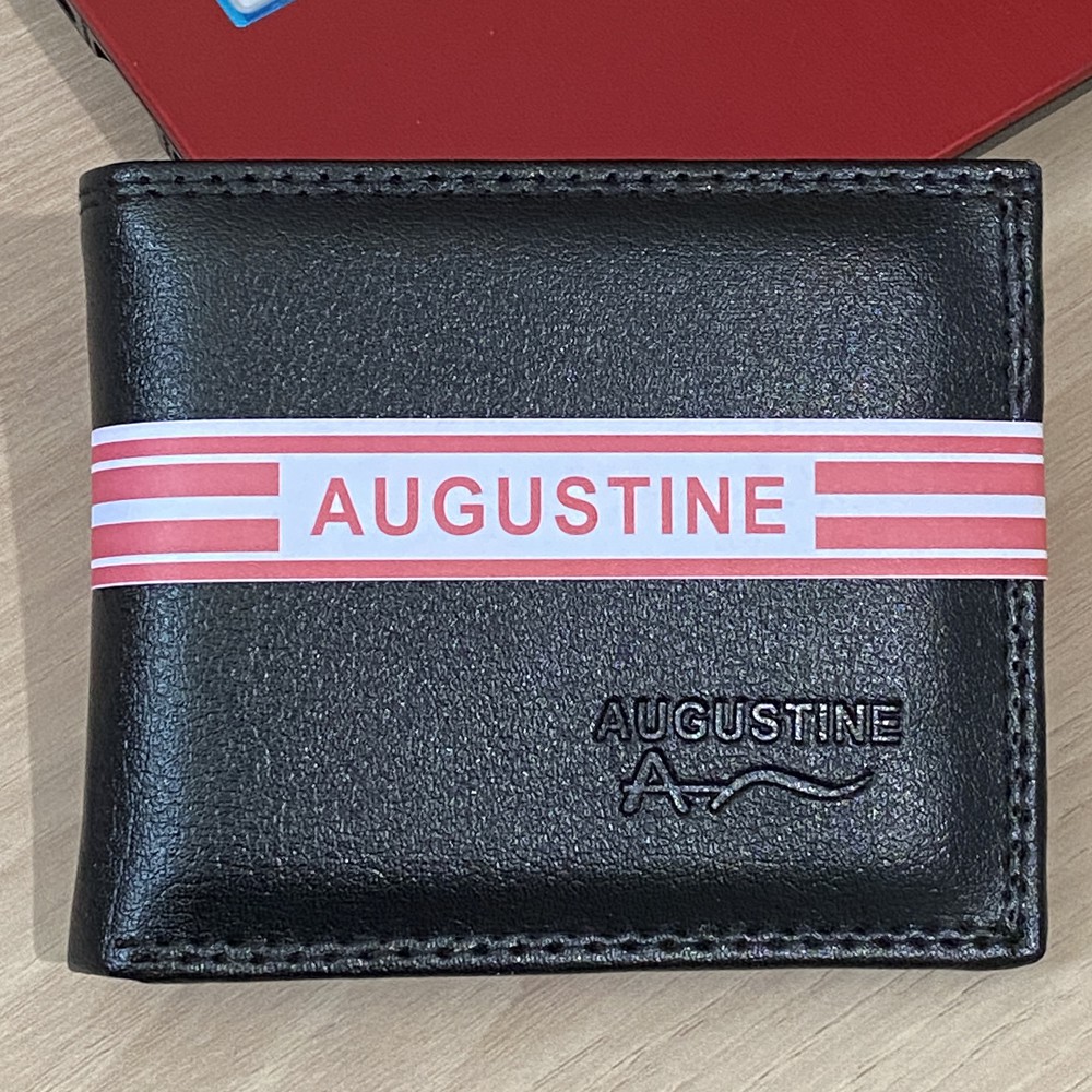 SHOPEE 6.6 SUPER SALE!! Dompet Fashion Pria dan Wanita Dompet Kulit Pendek 3/4 Augustine Bahan Import A01 #Black