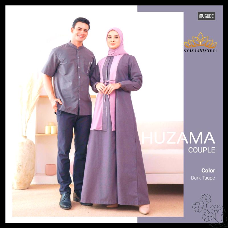 BAJU COUPLE MUSLIM SET TERBARU 2022 HUZAMA MYSURE GAMIS COUPLE PASANGAN SARIMBIT MUSLIM